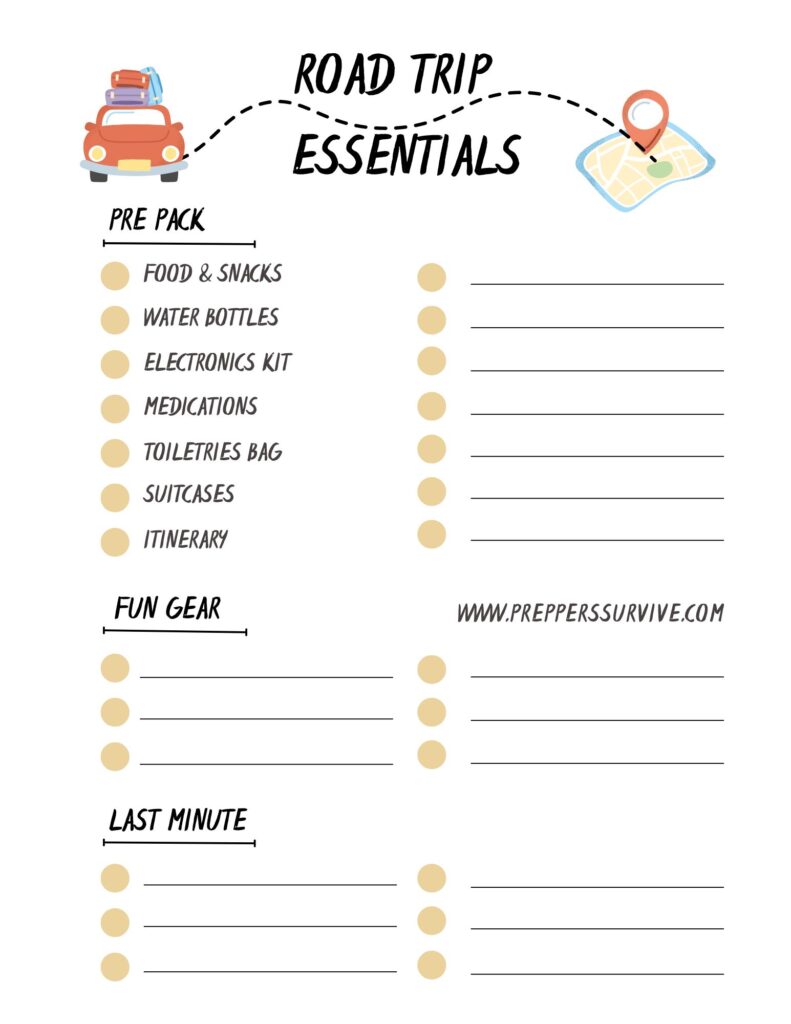 15 Road Trip Essentials + Printable - Happiness is Homemade